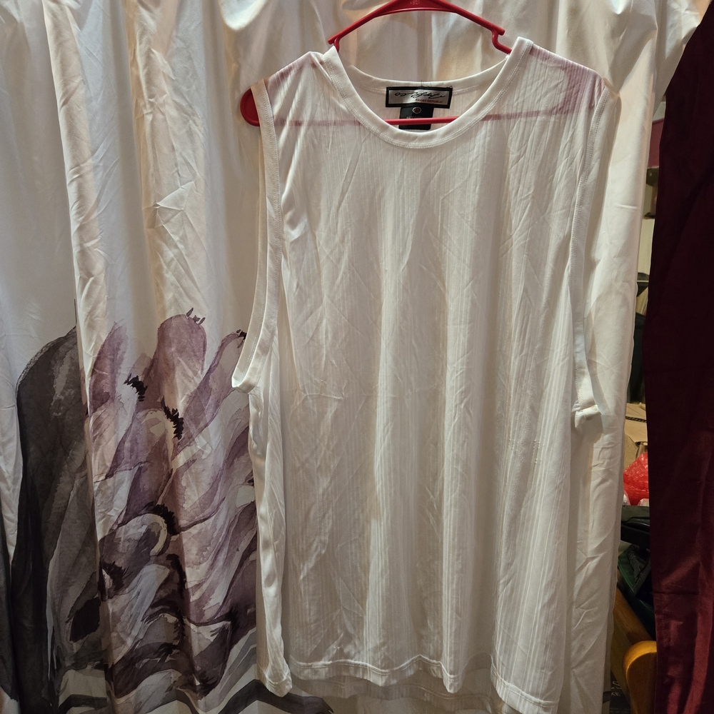 Men's White Sleeveless Tee